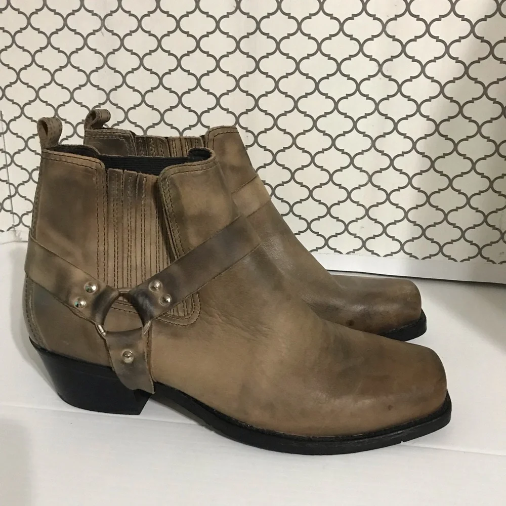 Vimar Tan Leather Harness Ankle Boots Men’s Size 44